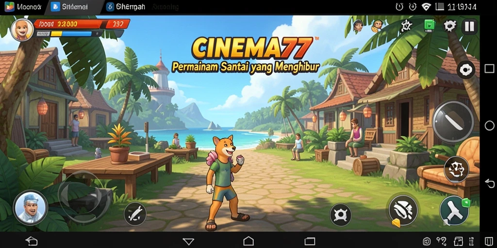 Tampilan gameplay CINEMA77 yang seru dan penuh warna.