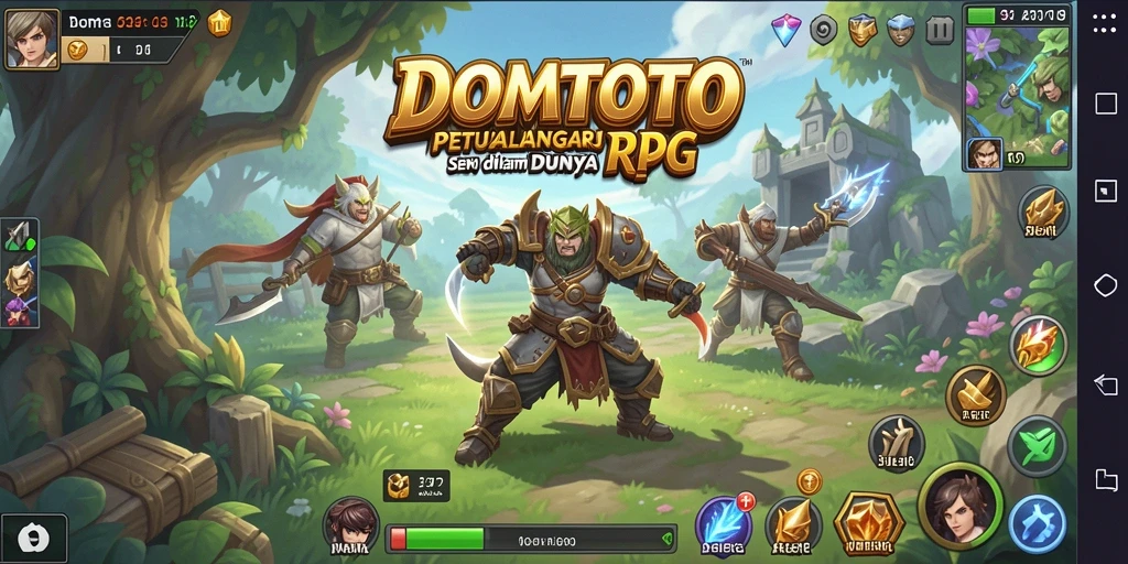 Tangkapan layar gameplay DOMTOTO memperlihatkan aksi RPG mendebarkan.