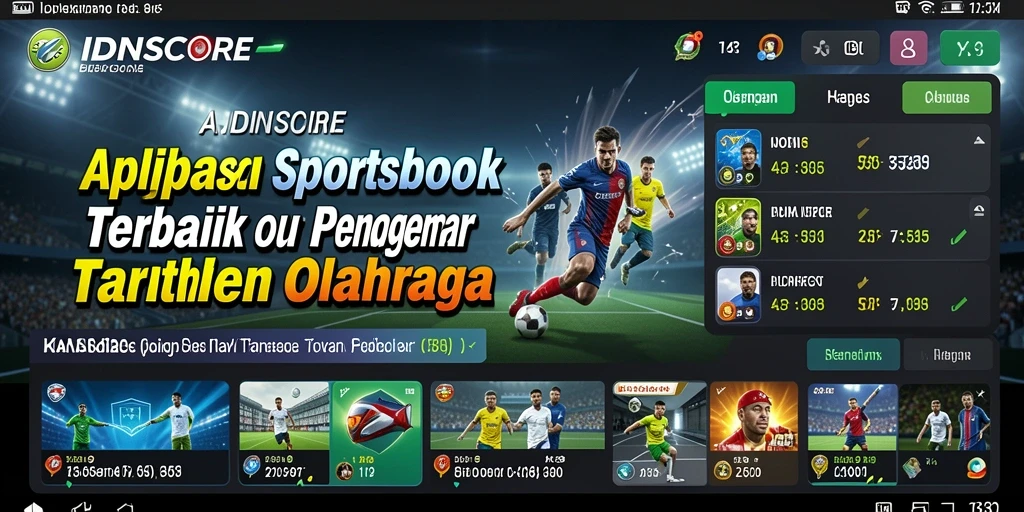 Tampilan antarmuka IDNSCORE dengan fitur taruhan olahraga.