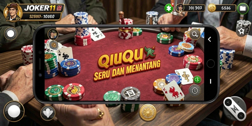 Tampilan seru gameplay QiuQiu dalam JOKER11