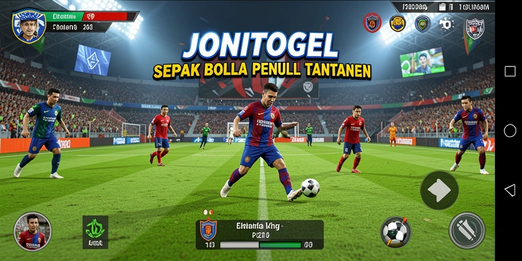Tampilan aksi seru dalam permainan sepak bola JONITOGEL.