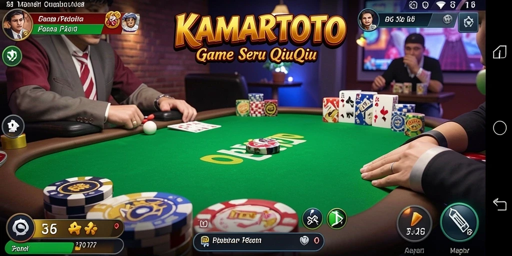 Screenshot KAMARTOTO menunjukkan aksi seru permainan QiuQiu.
