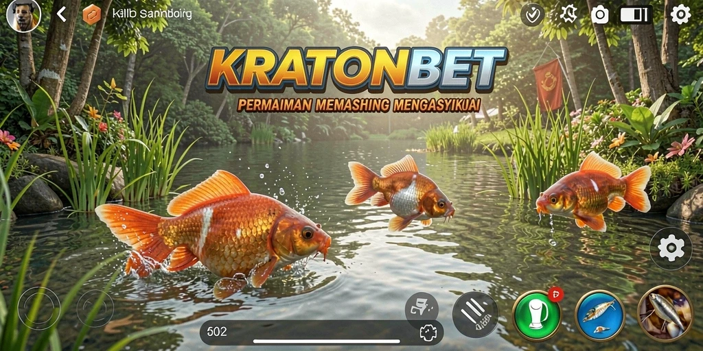 Tampilan gameplay menegangkan dalam KRATONBET dengan aksi memancing yang mendebarkan.