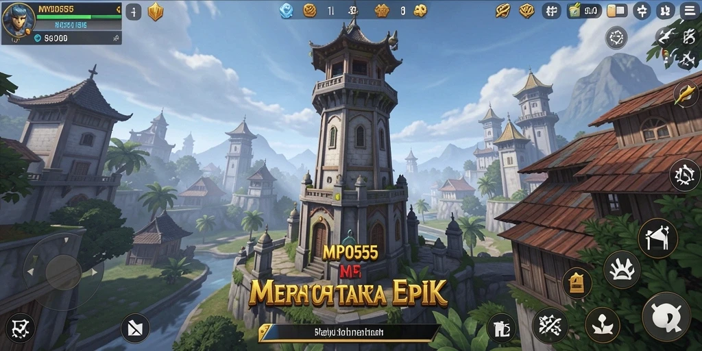Tampilan luar biasa dari gameplay Tower Defense MPO555.