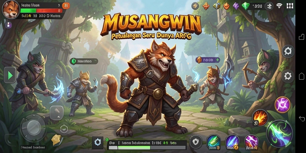 Tampilan gameplay seru MUSANGWIN dalam petualangan ARPG.