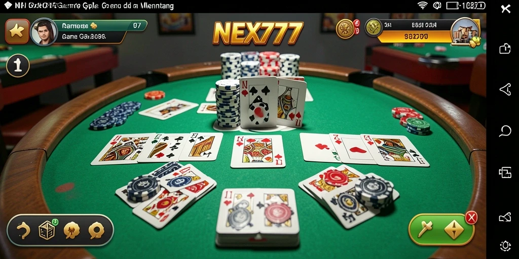 Tampilan gameplay seru dalam NEX777 saat bermain Gaple.
