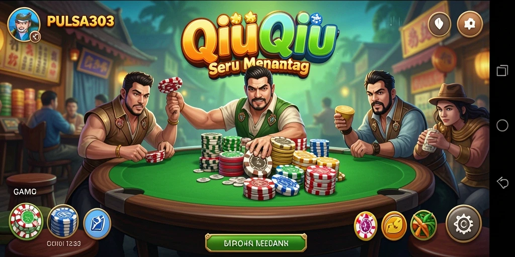 Tampilan gameplay QiuQiu yang seru dan interaktif.