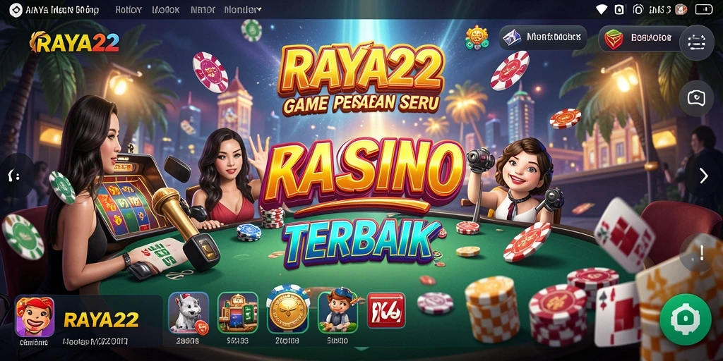 Tampilan gameplay menarik dari RAYA22 dengan suasana Kasino yang seru.