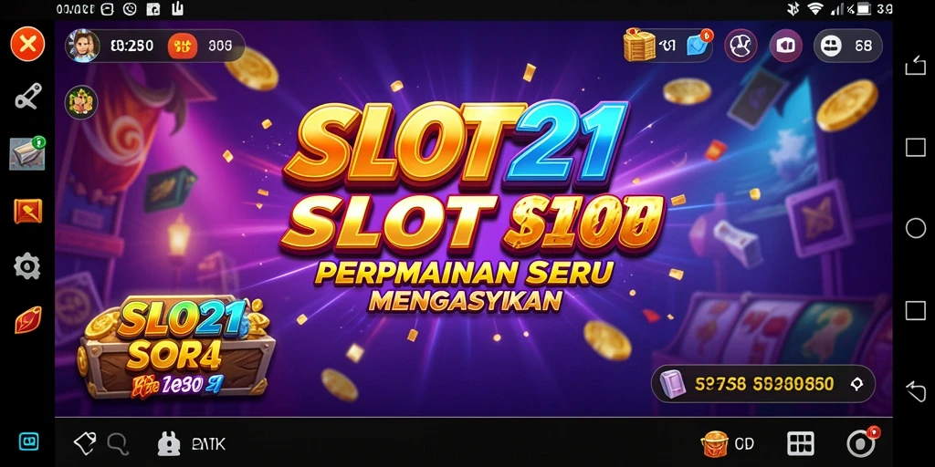 Layar permainan SLOT21 yang menampilkan putaran slot yang menarik.