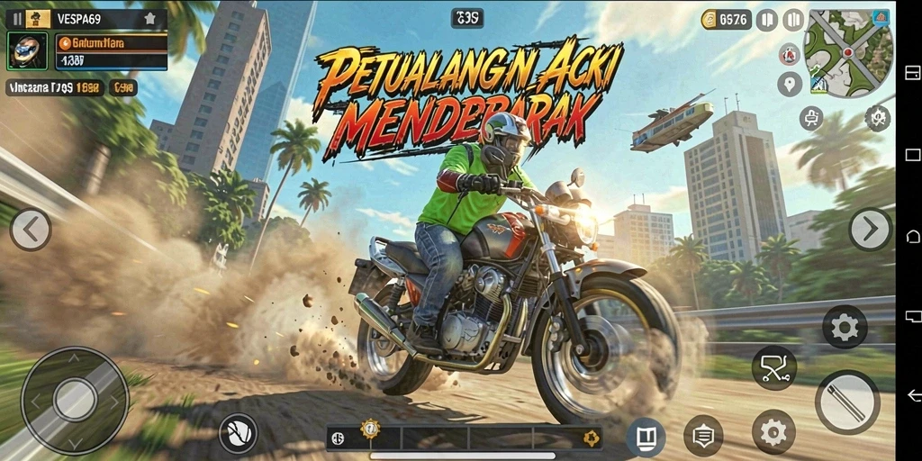 Tampilan gameplay VESPA69 dengan aksi yang mendebarkan.